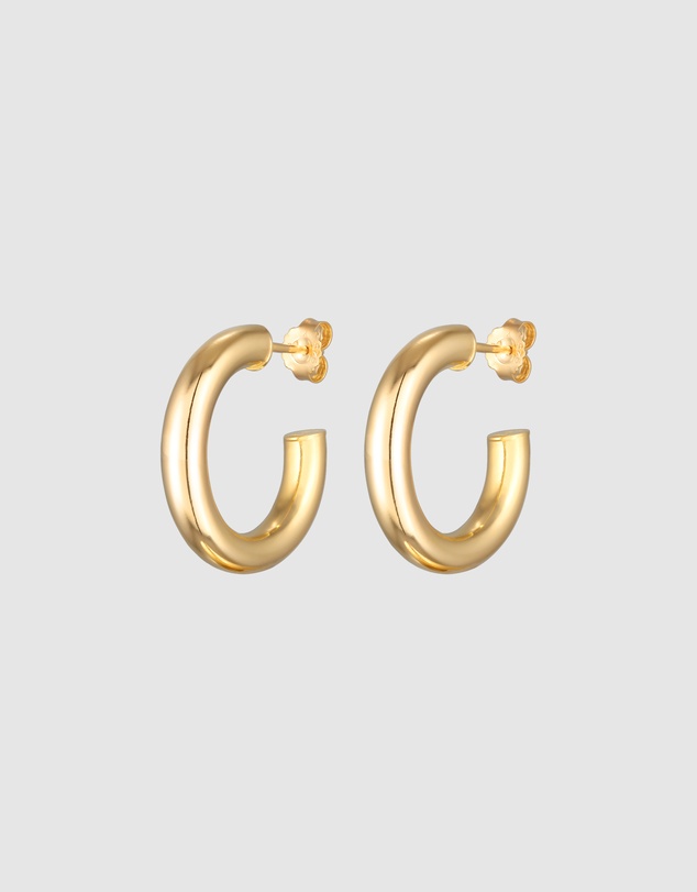 Elli Jewelry - Earrings Creoles Studs In 925 Sterling Silver Gold Plated