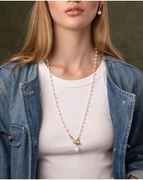 Nialaya Jewellery - Women's Pearl Wrap Necklace