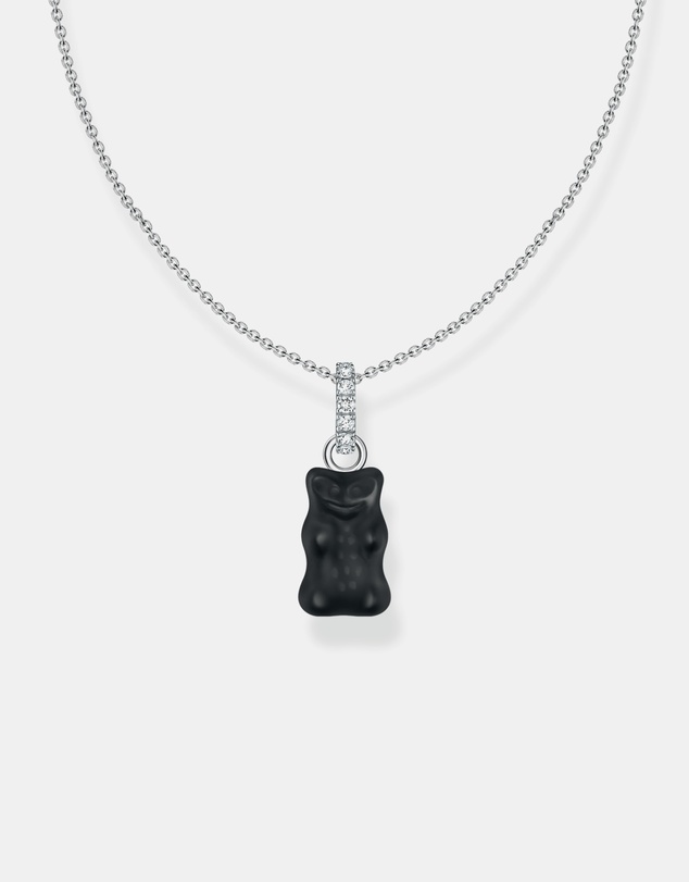 THOMAS SABO - Necklace with black goldbear pendant and zirconia