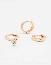 Lovisa - Gold Oval Stud & Hoop Earrings 3-Pack