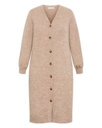 City Chic - Plus size Eleni Cardigan Midi Dress - taupe marle