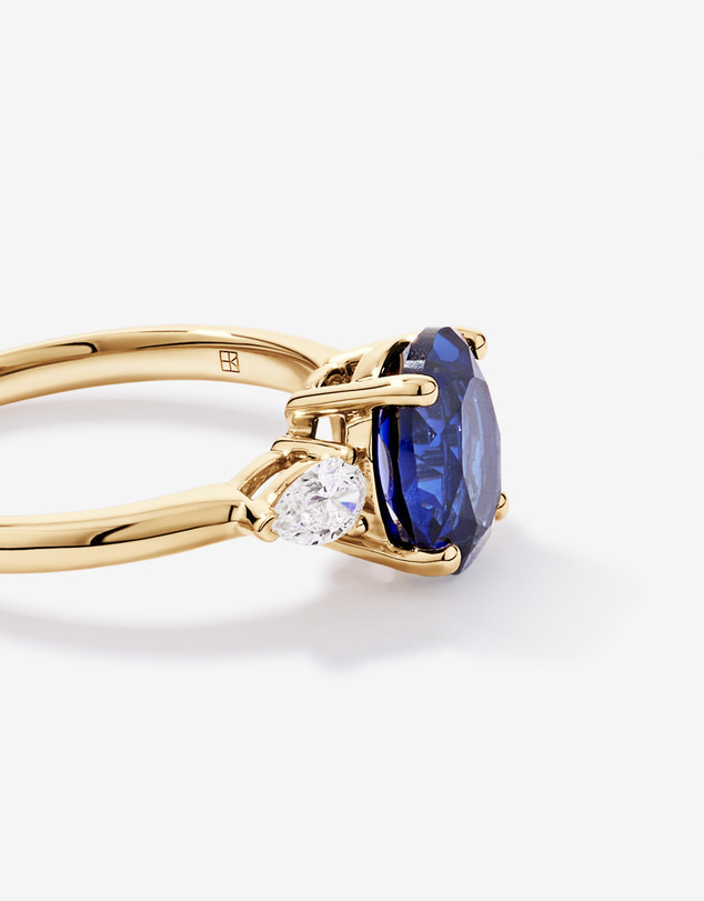 Michael Hill - Created Sapphire and 0.27 Carat TW Laboratory-Grown Diamond Ring in 10kt Gold