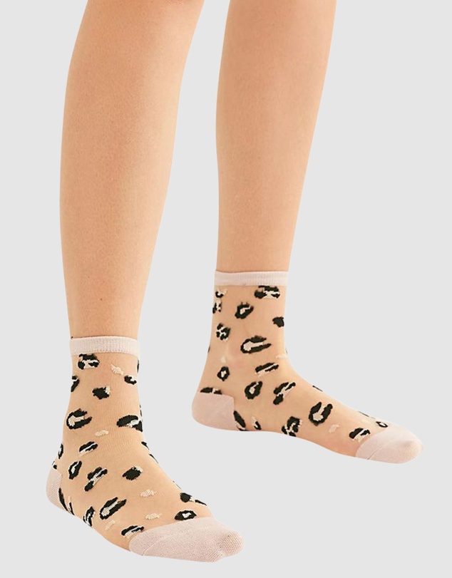 High Heel Jungle - Leopard Print Sheer Sock