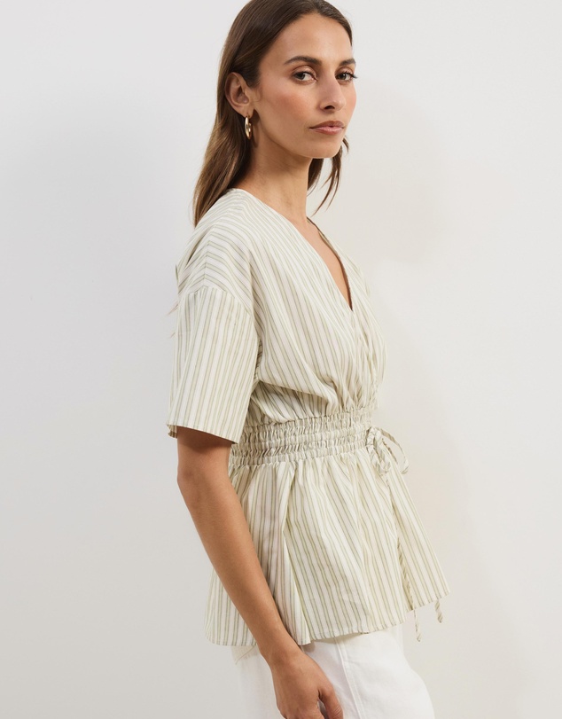 Atmos&Here - Elis Cotton Gathered Waist Top