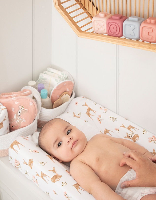 Living Textiles - Jersey Change Mat Cover - Sophia Garden