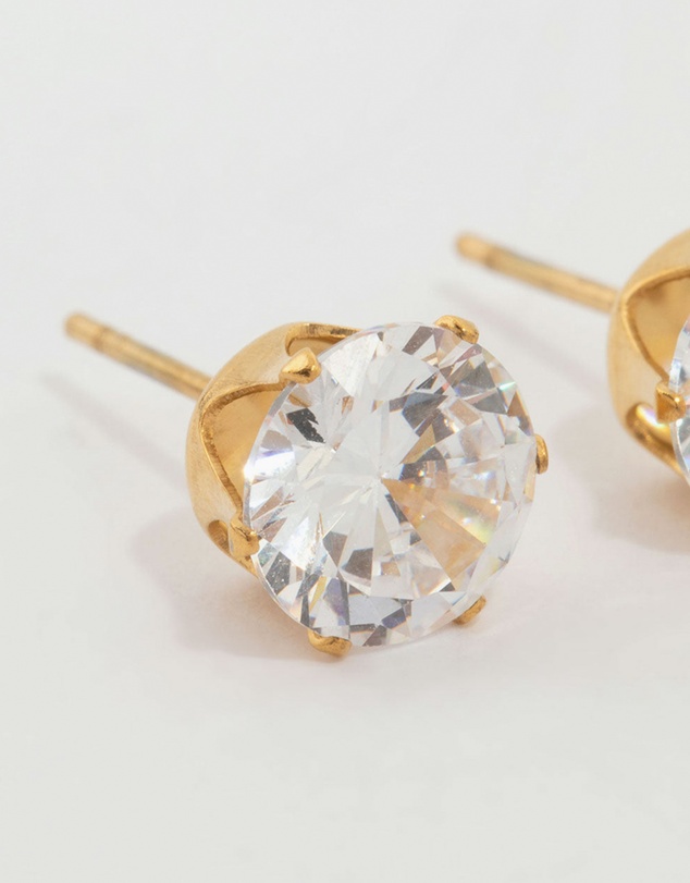 Lovisa - Waterproof Gold Plated Stainless Steel Cubic Zirconia Stud Earrings