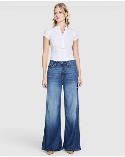 GUESS - High-Rise Bellflower Wide Leg Jeans