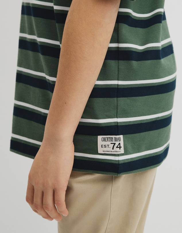 Country Road - Teen Australian Cotton Relaxed Stripe Short Sleeve T-shirt