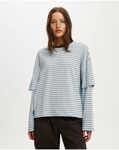 Cotton On - Boxy Double Layer Long Sleeve