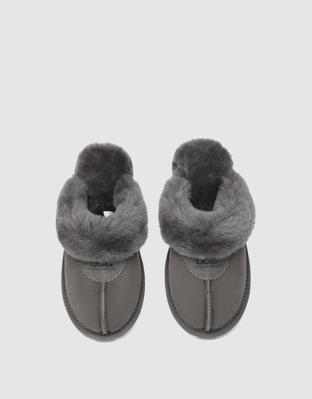 EVERAU - Australian Shepherd Ugg Waffle Slipper Sheepskin Upper House Shoes