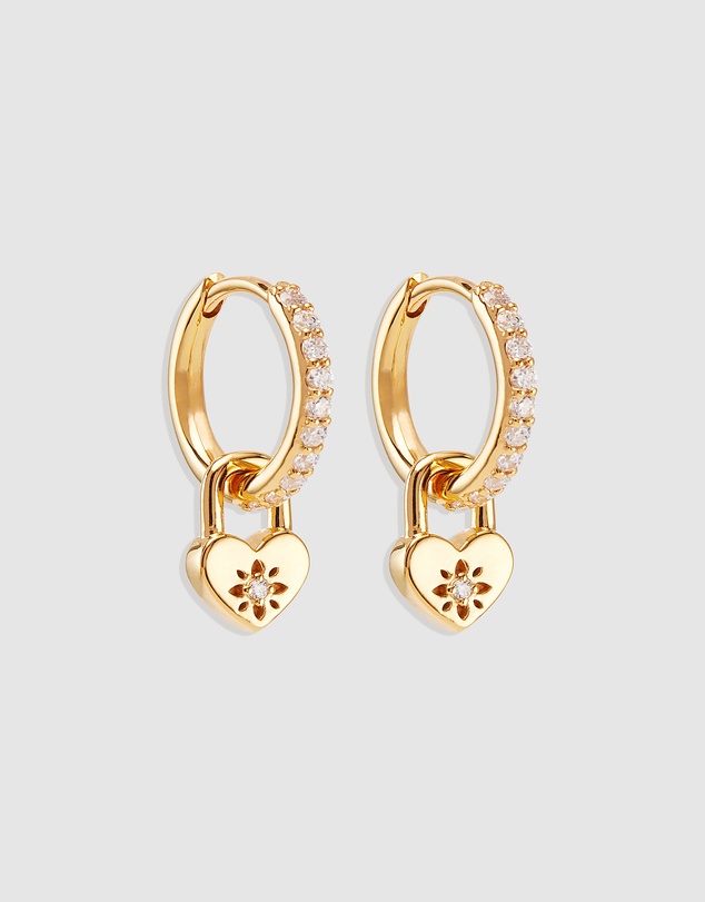 By Charlotte - Love Unlocked Padlock Hoops