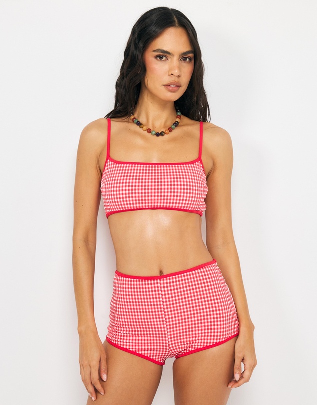 AERE - Sienna Gingham Bikini Top