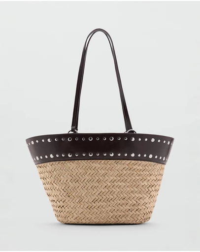M.N.G - Natural Fibre Basket with Studs