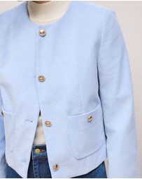 Trenery - Italian Cord Button Front Jacket in Mist Blue