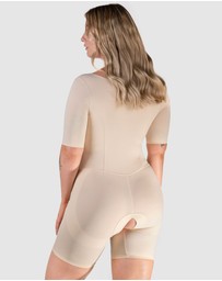 B Free Intimate Apparel - Open Bust Short Sleeve Shaping Bodysuit with Shorts