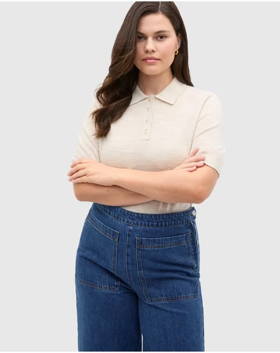 Seed Heritage - Australian Merino Knit Polo Top