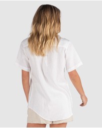 CAMIXA - REVERE Open Collar Short Sleeve Linen shirt