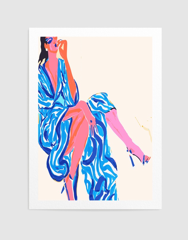 Olive et Oriel - Portrait Woman In Robe by Roseanne Kenny Art Print