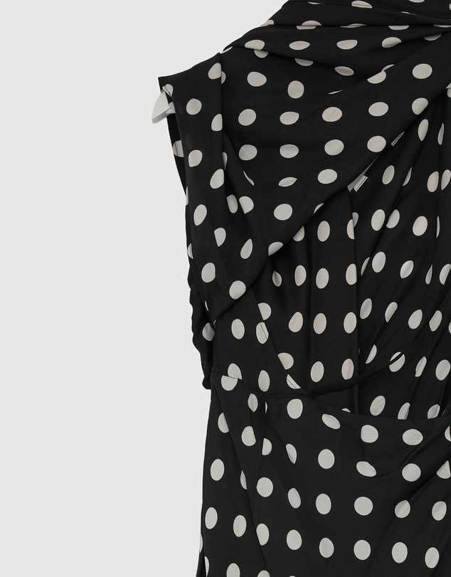 Revibe - Repaired BY JOHNNY. Dove Drape Polka Ankle Dress - AU 12