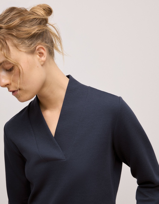 Trenery - Jacquard Shawl Neck Sweat in Night Sky