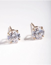 Lovisa - Gold Plated Sterling Silver 1 Carat Cubic Zirconia Stud Earrings