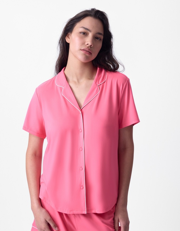 Bras N Things - Emilia Short Sleeve Top - Hot Pink