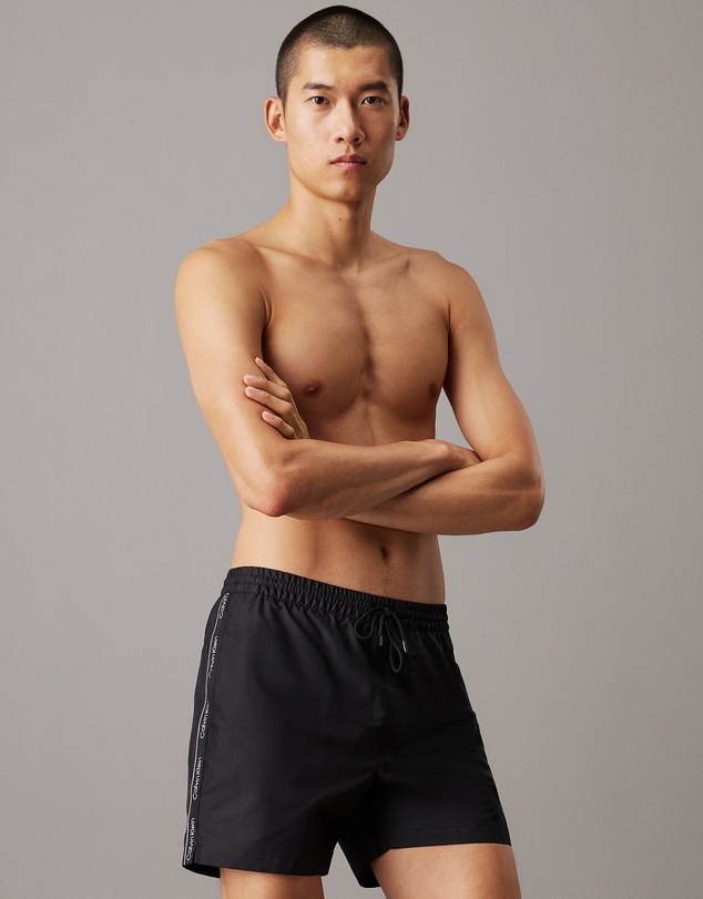 Calvin Klein - Logo Tape Medium Drawstring Swim Shorts