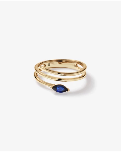 Michael Hill - East West Marquise-Cut Created Sapphire Wrap Ring in 10kt Yellow Gold