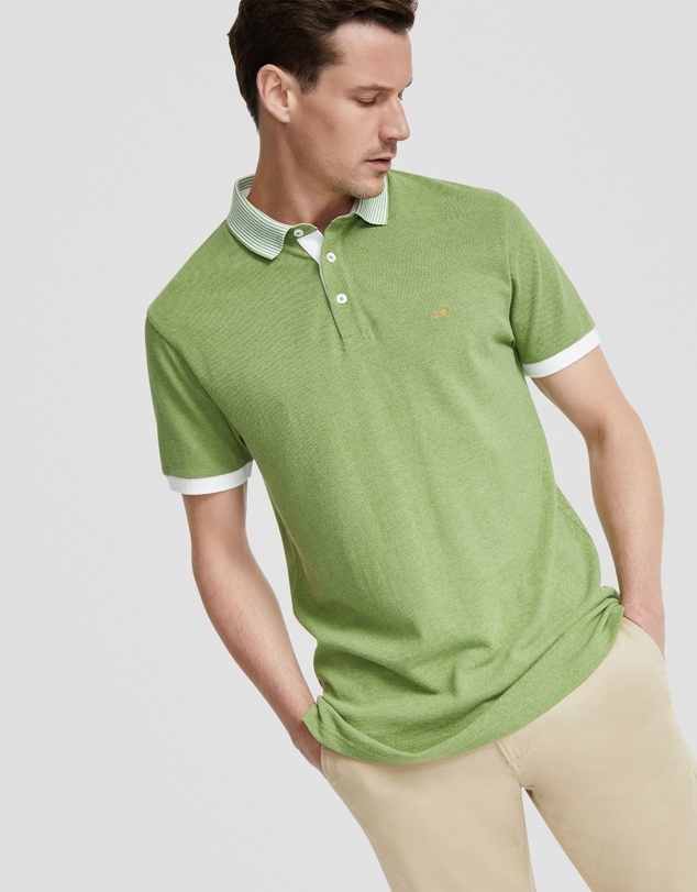 Oxford - Axell Striped Collar Pique Polo