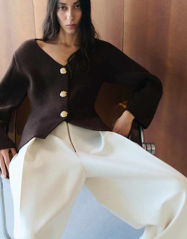 M.N.G - Knitted Jacket With Jewel Buttons