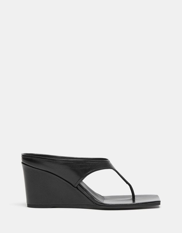 ARKET - Leather Wedge Flip-Flop Sandals