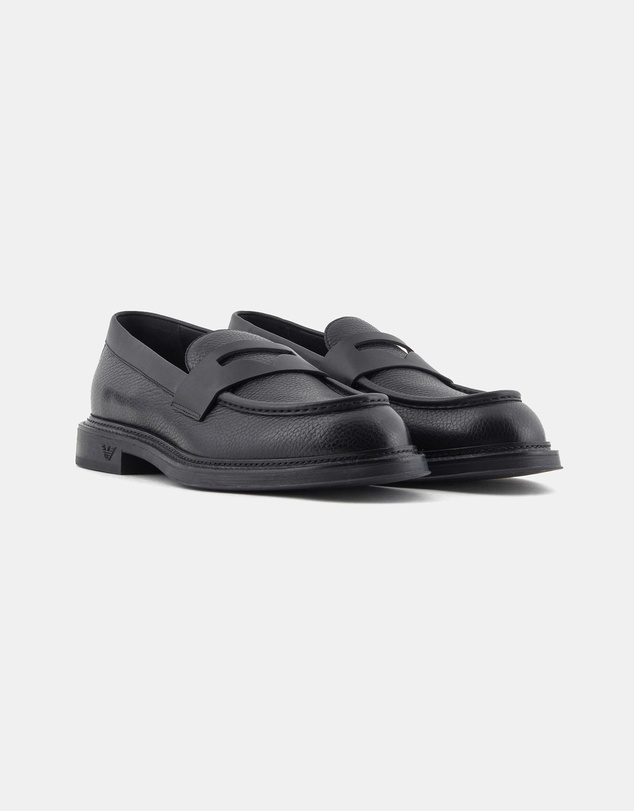 Emporio Armani - Mocassino Vitello Granato Vitello Liscio - Men's