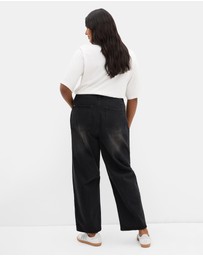 City Chic - Plus size Harley Fit Brooke Barrel Leg Jean - black wash