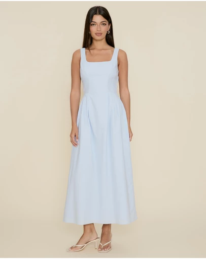 The Fated - Camille Linen Blend Midi Dress