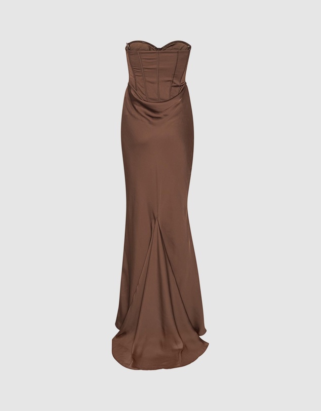 ROTATE - Satin Corset Maxi Dress
