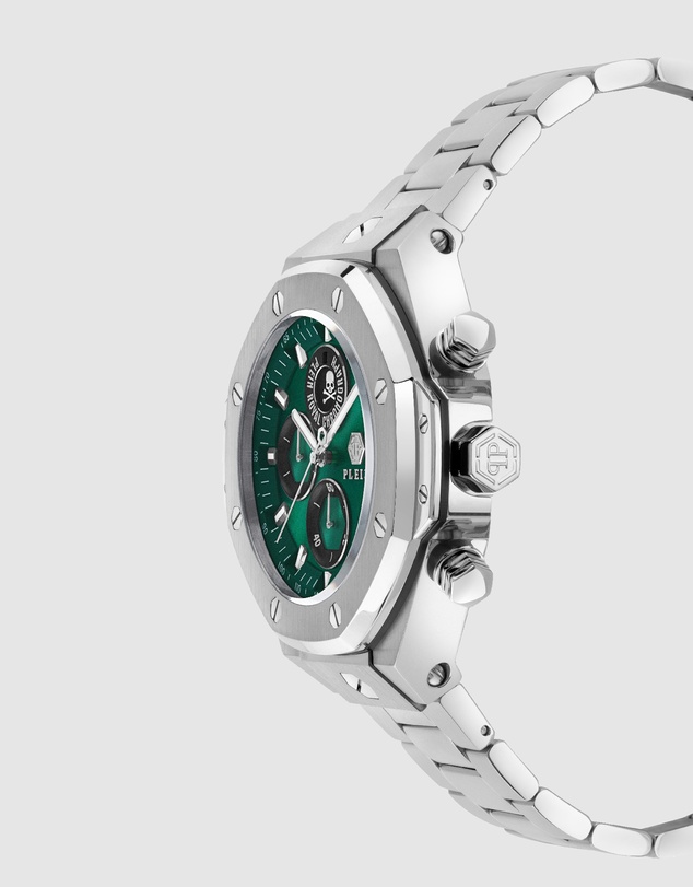 Philipp Plein - Plein Chrono Royal - Silver-Tone with 46mm Green Dial