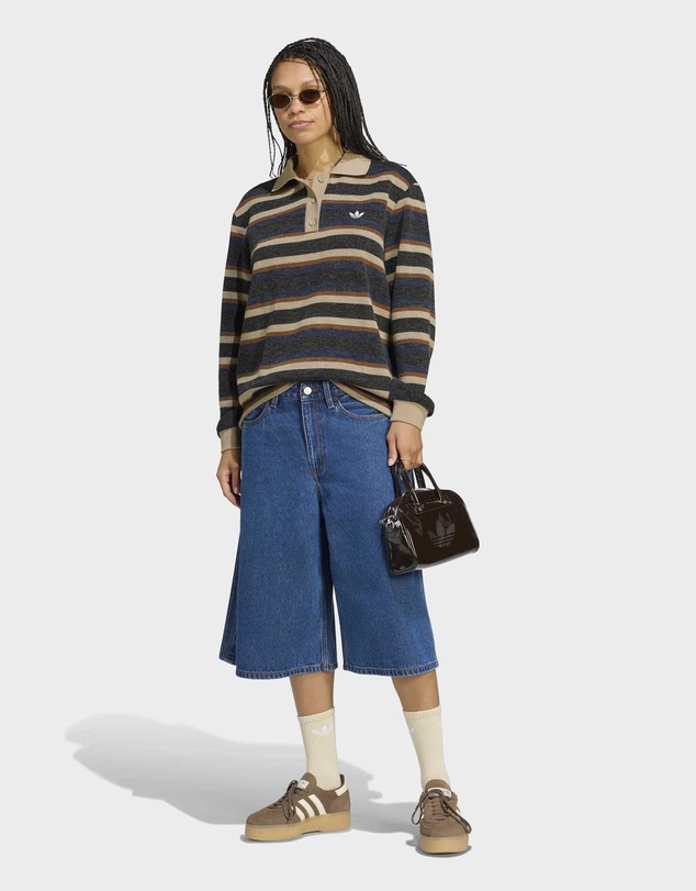 adidas Originals - STRIPE KNITTED POLO TOP Womens