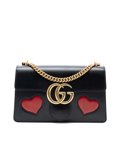 Pre-Loved by Azura Reborn - Pre-Loved Medium GG Marmont Leather Malaga Kid Heart Patch Chain Flap