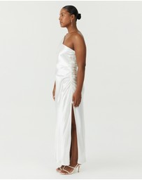 Third Form - Satin Gather One Shoulder Dress