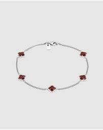 Kuzzoi - ICONIC EXCLUSIVE - Bracelet Male Cloverleaf Enamel Red 925 Sterling Silver