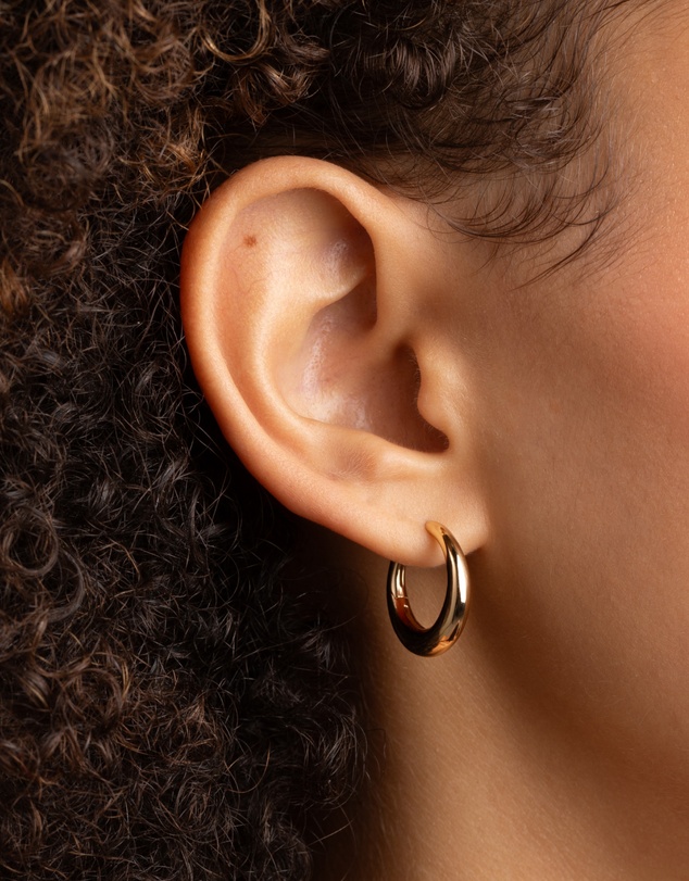 Astrid & Miyu - Dome Medium 18ct Gold Plated Hoops