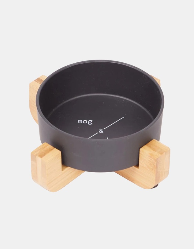 Mog & Bone - Single Bamboo Cat Bowl Black