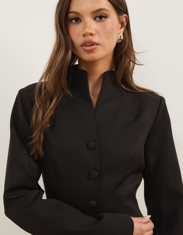 Atmos&Here - Anya Long Sleeve Button Down Mini Dress