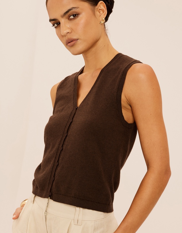 AERE - Vala Cotton Cashmere Blend Knit Vest