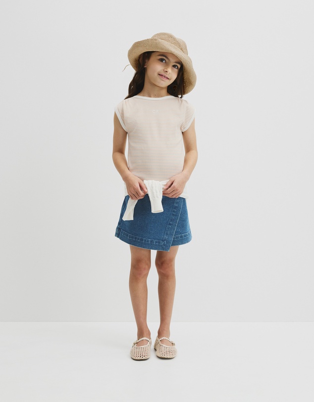 Country Road - Australian Cotton Blend Short Sleeve Stripe Rib T-shirt