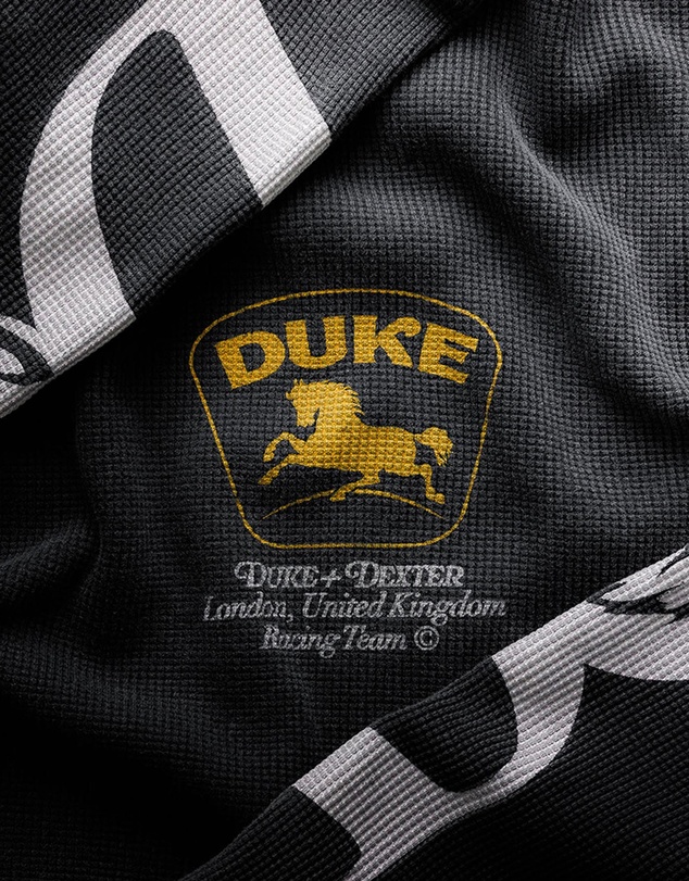 Duke + Dexter - DR Sponsors Washed Black Waffle Top
