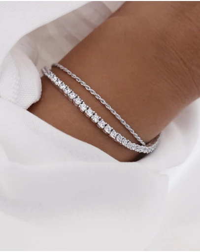 The Silver Collective - The Mini Tennis Bracelet