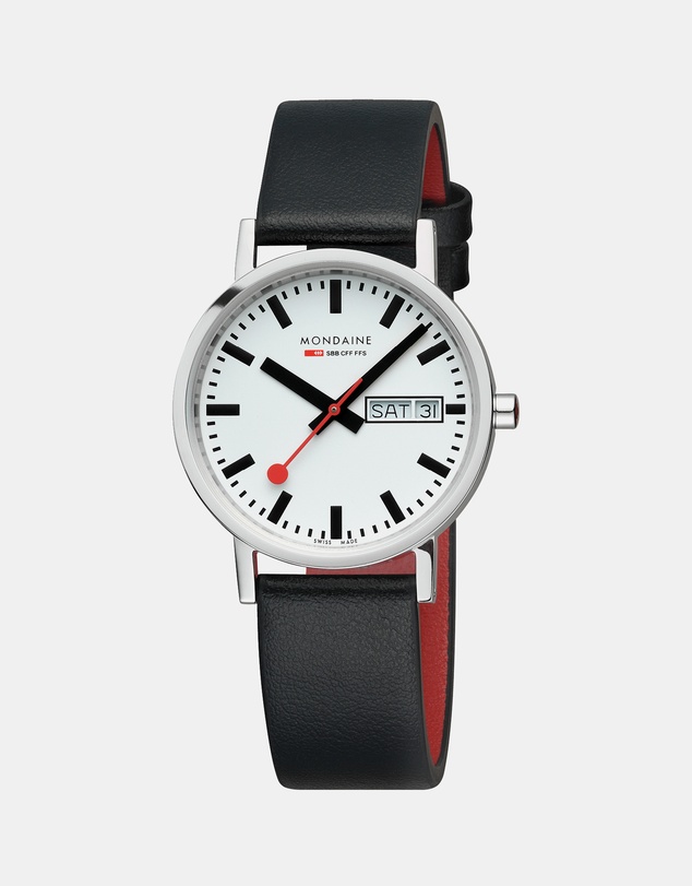 Mondaine - Official Swiss Railways Classic DayDate Vegan Grape Leather Watch