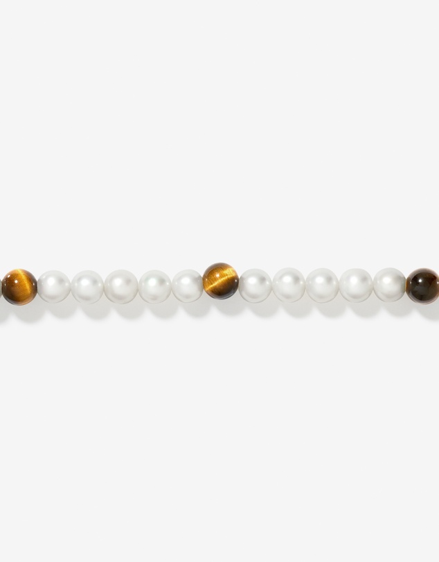 Michael Hill - Cultured Freshwater Pearl & Tiger Eye Bracelet in Sterling Silver