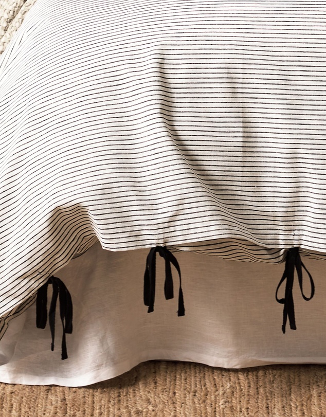 Aura Home - Chambray Mini Stripe Quilt Cover - Smoke